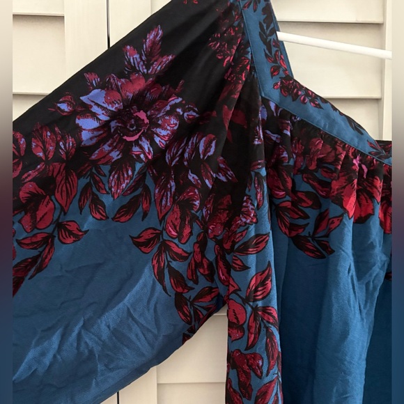 Free People NWT Wild Memories Peasant Boho Flowy Floral Blouse Top Size Small - Picture 7 of 13